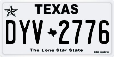 TX license plate DYV2776