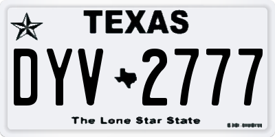 TX license plate DYV2777
