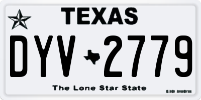 TX license plate DYV2779