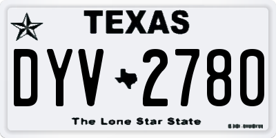 TX license plate DYV2780