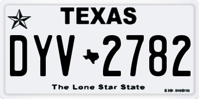 TX license plate DYV2782