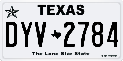 TX license plate DYV2784