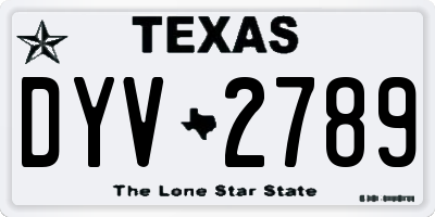 TX license plate DYV2789