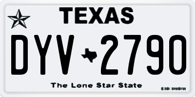 TX license plate DYV2790