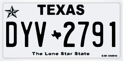 TX license plate DYV2791