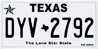 TX license plate DYV2792