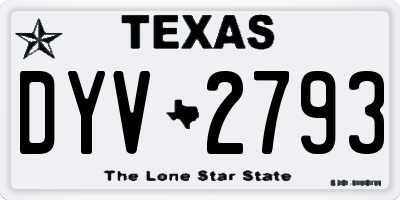 TX license plate DYV2793