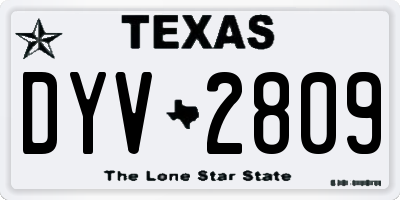 TX license plate DYV2809