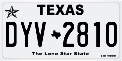 TX license plate DYV2810