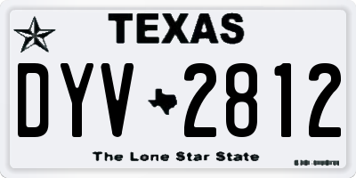 TX license plate DYV2812