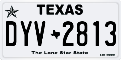 TX license plate DYV2813
