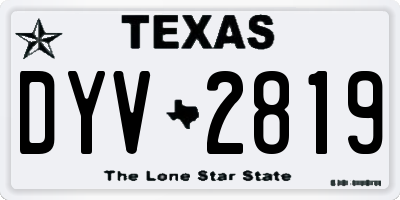 TX license plate DYV2819