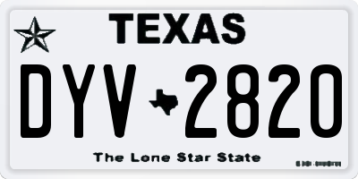 TX license plate DYV2820