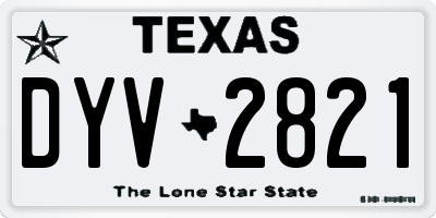 TX license plate DYV2821