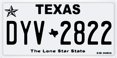 TX license plate DYV2822