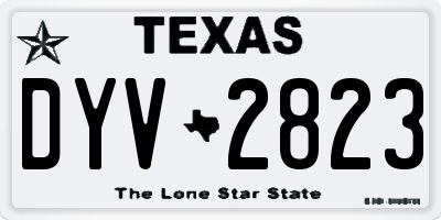 TX license plate DYV2823