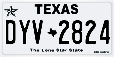 TX license plate DYV2824