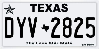 TX license plate DYV2825