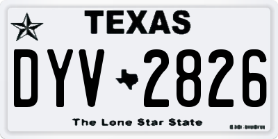 TX license plate DYV2826