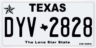 TX license plate DYV2828