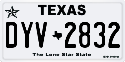 TX license plate DYV2832