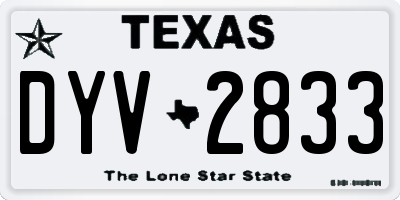 TX license plate DYV2833
