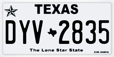TX license plate DYV2835