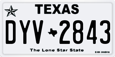 TX license plate DYV2843