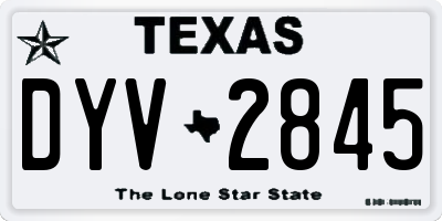 TX license plate DYV2845