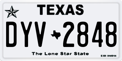 TX license plate DYV2848