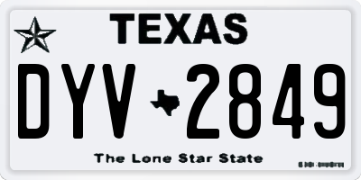 TX license plate DYV2849