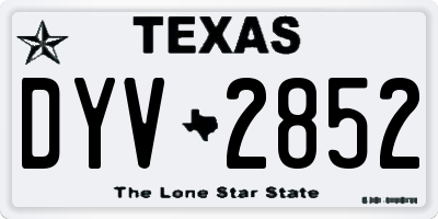 TX license plate DYV2852