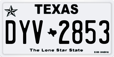 TX license plate DYV2853