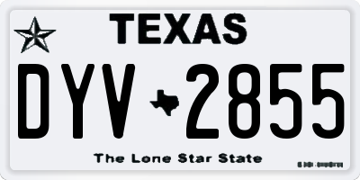 TX license plate DYV2855