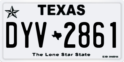 TX license plate DYV2861
