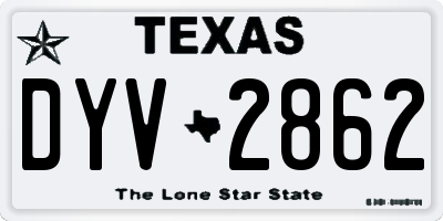 TX license plate DYV2862