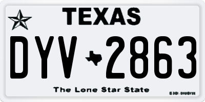 TX license plate DYV2863