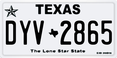 TX license plate DYV2865