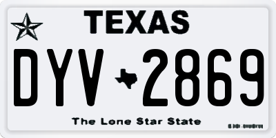 TX license plate DYV2869