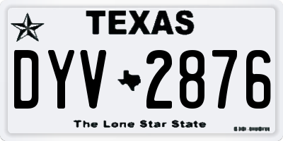 TX license plate DYV2876
