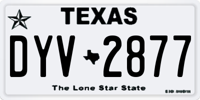 TX license plate DYV2877