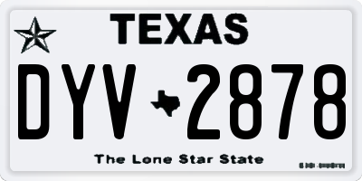 TX license plate DYV2878