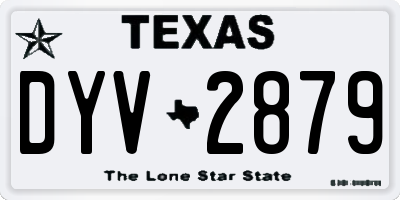 TX license plate DYV2879