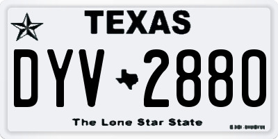 TX license plate DYV2880