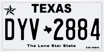 TX license plate DYV2884