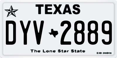 TX license plate DYV2889