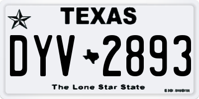 TX license plate DYV2893