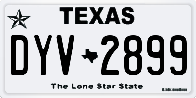 TX license plate DYV2899