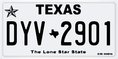 TX license plate DYV2901
