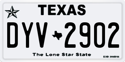 TX license plate DYV2902